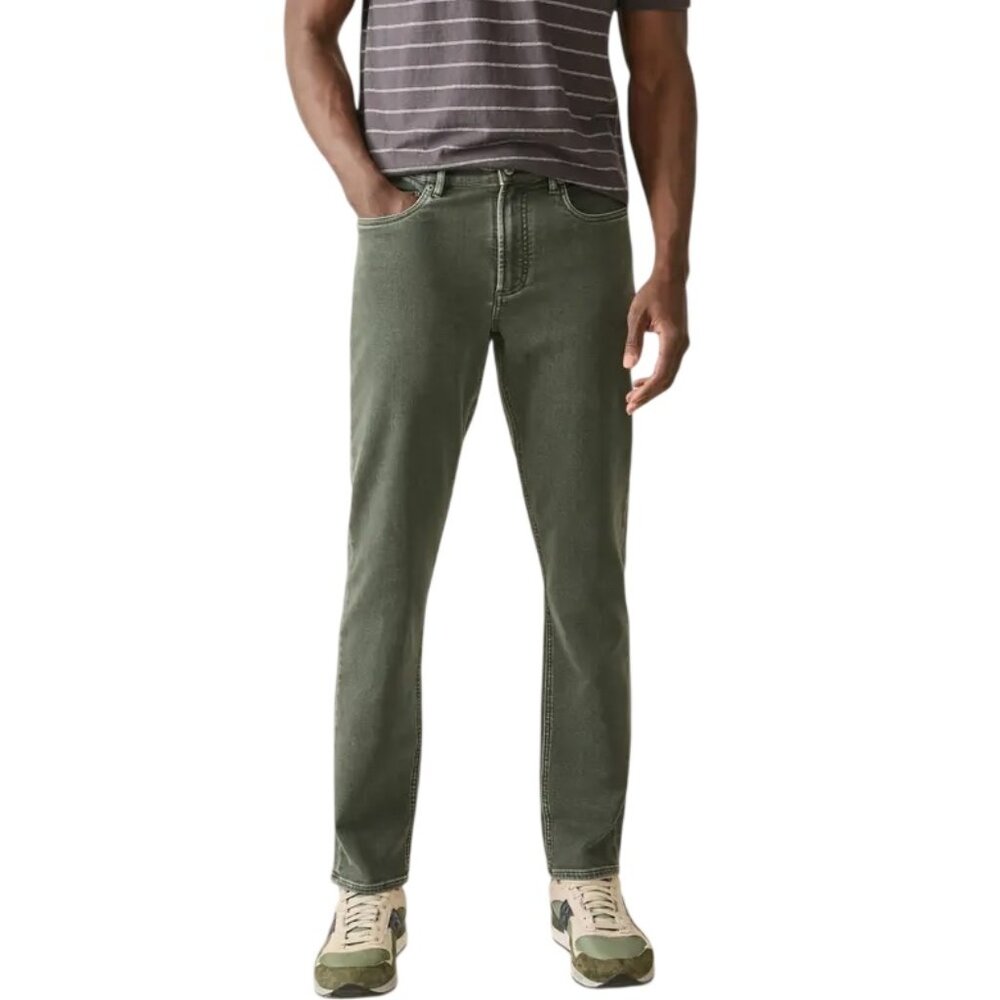 Faherty Terry Five-Pocket Stretch Jeans in Fall Olive
